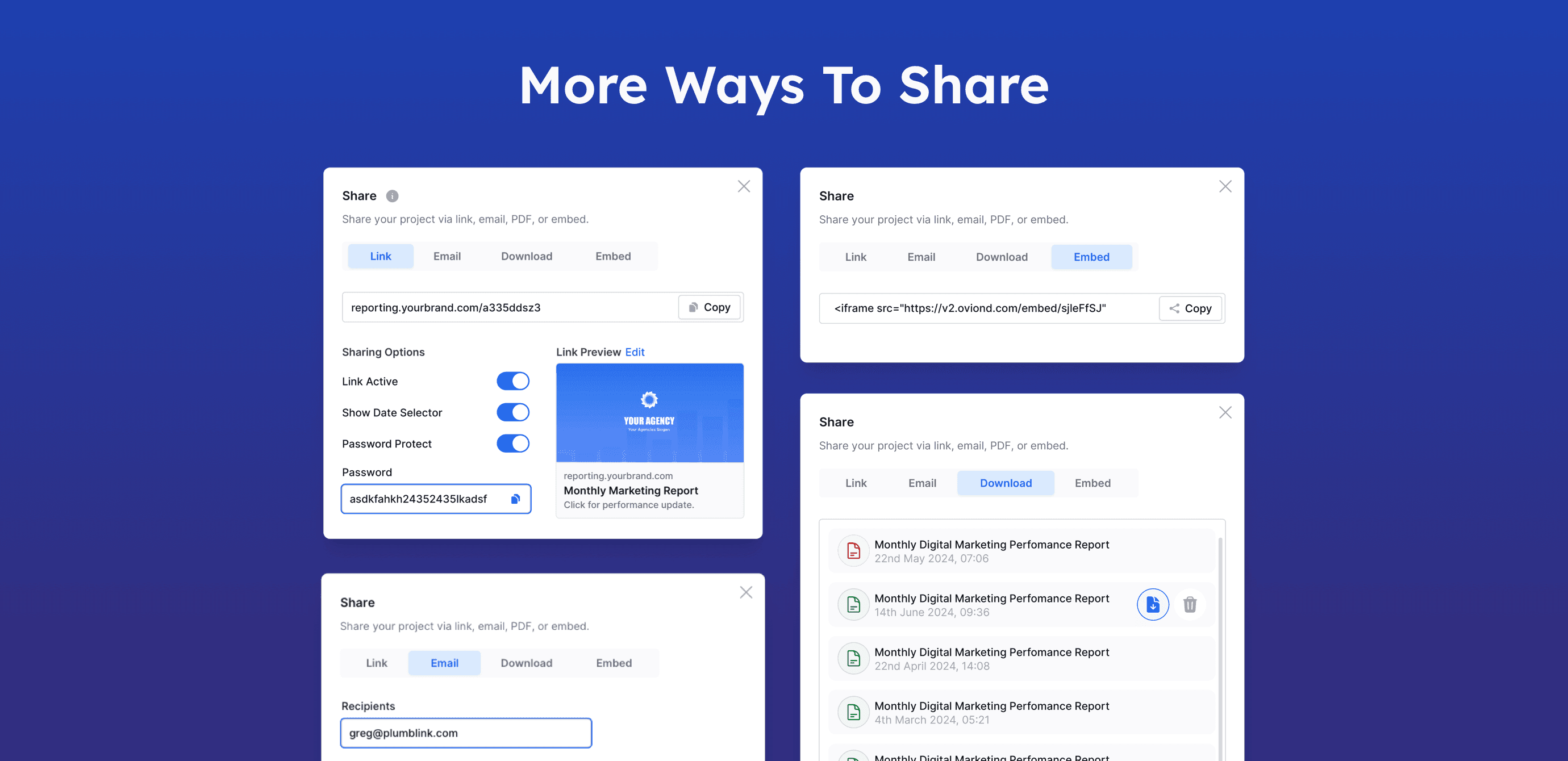 Enhanced Sharing Workflow and New Embed Feature